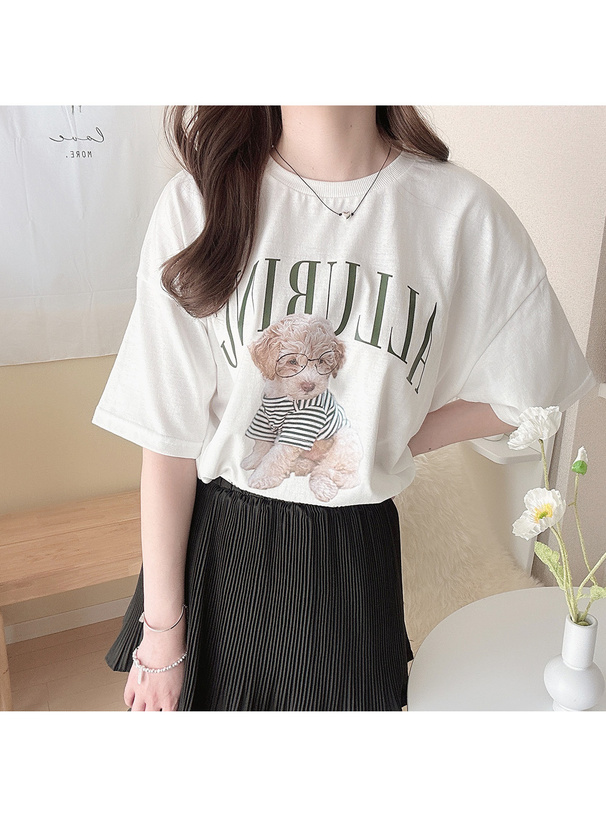 ドッグフォトプリントTシャツ