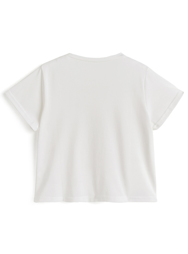 ハートカットアウトショート丈Tシャツ