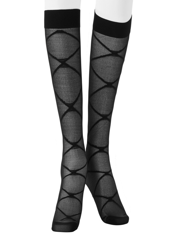 レースアップ柄シアーソックス