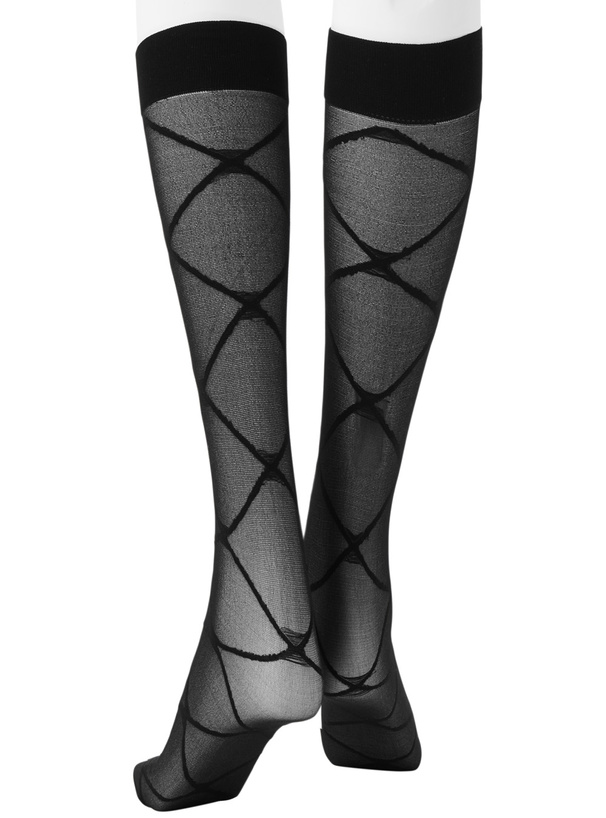 レースアップ柄シアーソックス