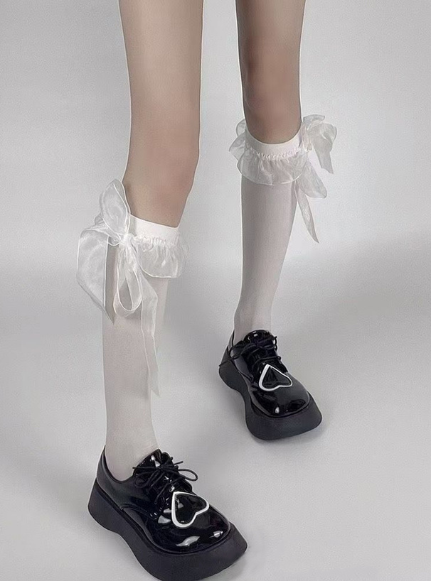 フリルリボンハイソックス