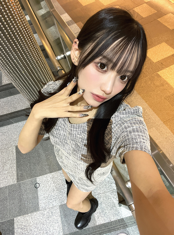 ツイードパフスリーブタイトミニワンピース