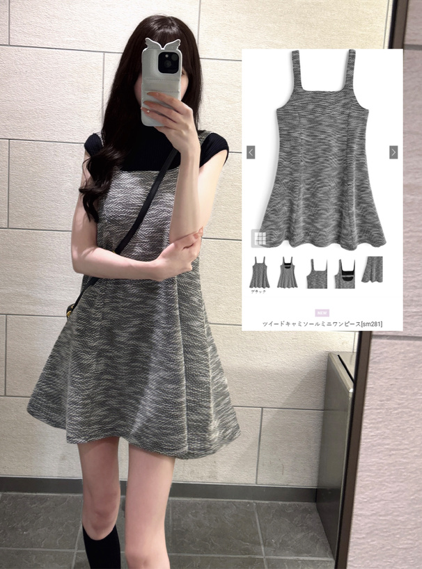 ツイードキャミソールミニワンピース[sm281] | レディース