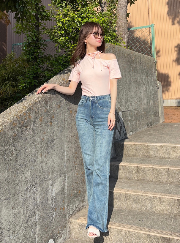 3wayストラップ付きワンショルダーTシャツ
