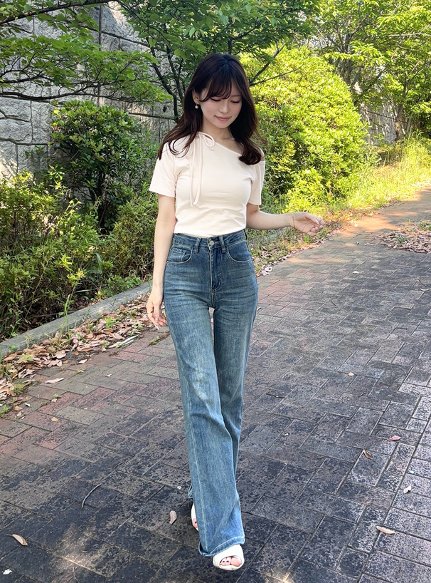 3wayストラップ付きワンショルダーTシャツ