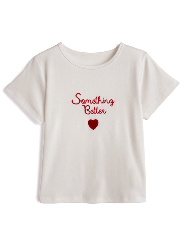ハートロゴ刺繍Tシャツ