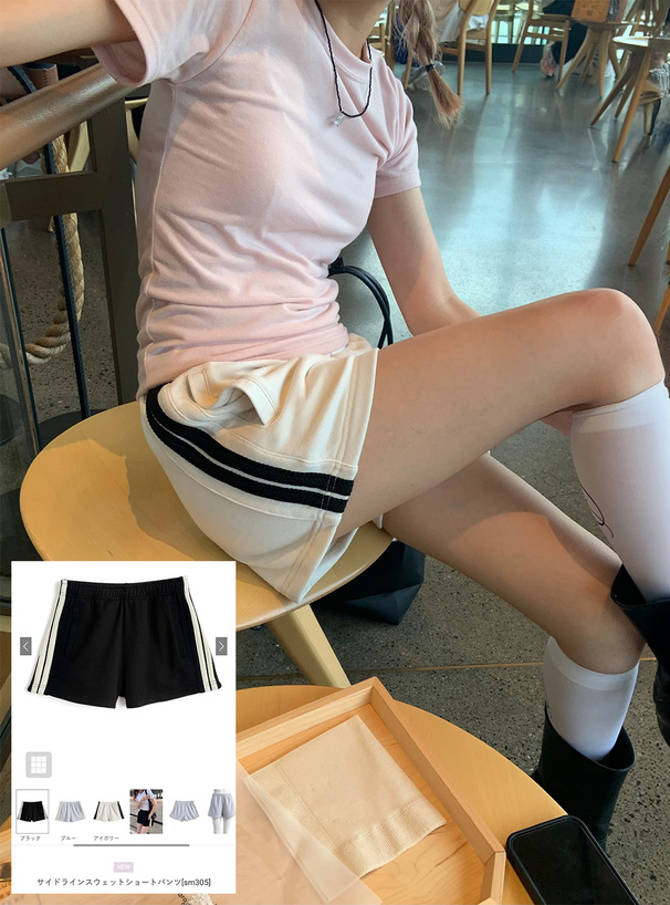 サイドラインスウェットショートパンツ