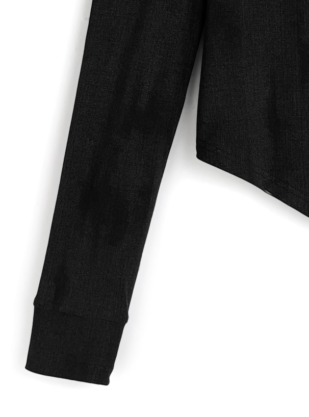 ショルダーオープンアシンメトリーロゴトップス