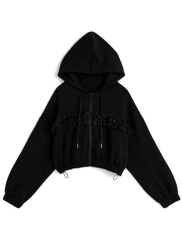 レースフリルドロストパーカー