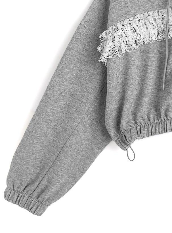 レースフリルドロストパーカー