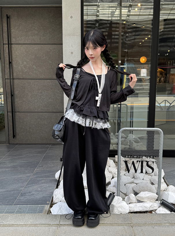 2Wayウエストレースフリルパンツ
