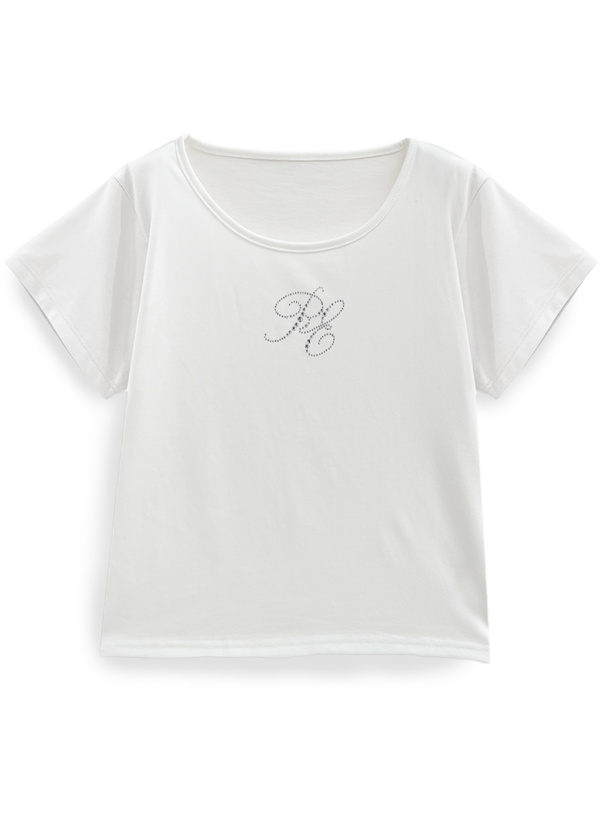 ラインストーンロゴTシャツ