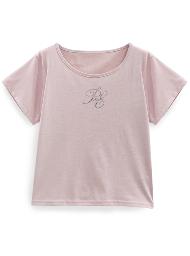 ラインストーンロゴTシャツ