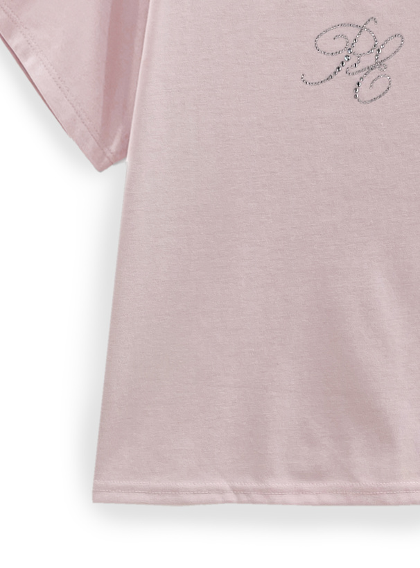 ラインストーンロゴTシャツ