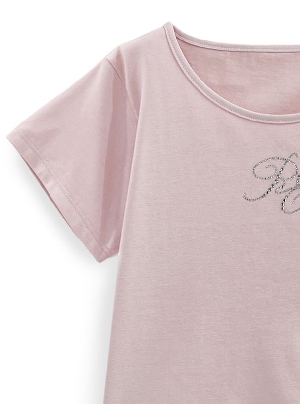 ラインストーンロゴTシャツ