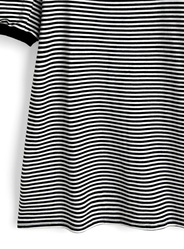 パフスリーブボーダー柄Tシャツワンピース