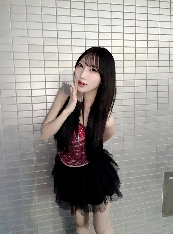d.i.a/インパン付ミニスカート★スカルプリント セール】サイドチュールフリル インパン付 プリーツミニスカート