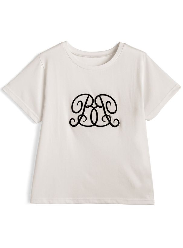 モノグラム刺繍半袖Tシャツ[sm323] | レディースファッション