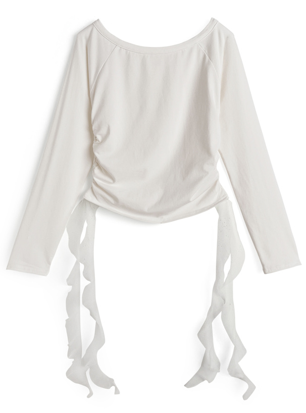 サイドギャザーチュールラグラントップス