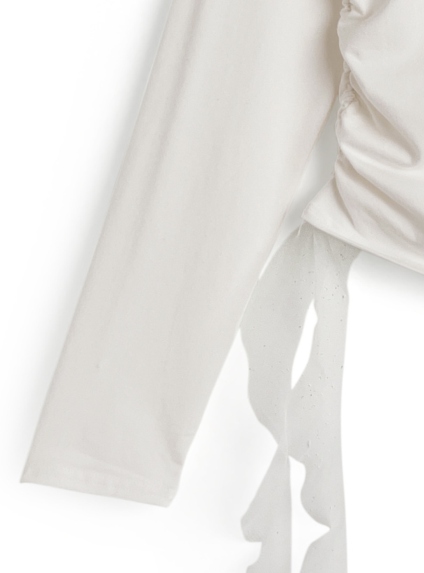 サイドギャザーチュールラグラントップス