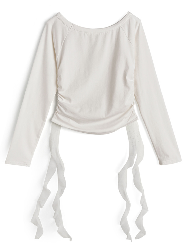 サイドギャザーチュールラグラントップス