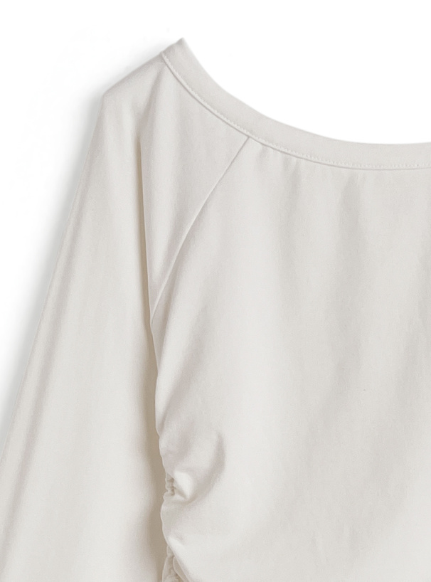 サイドギャザーチュールラグラントップス