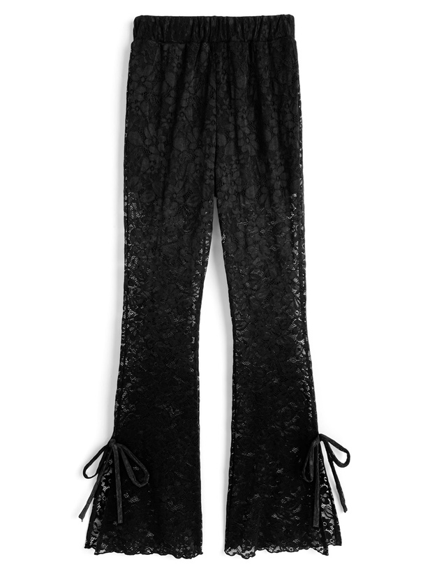 花柄レーススリットフレアパンツ