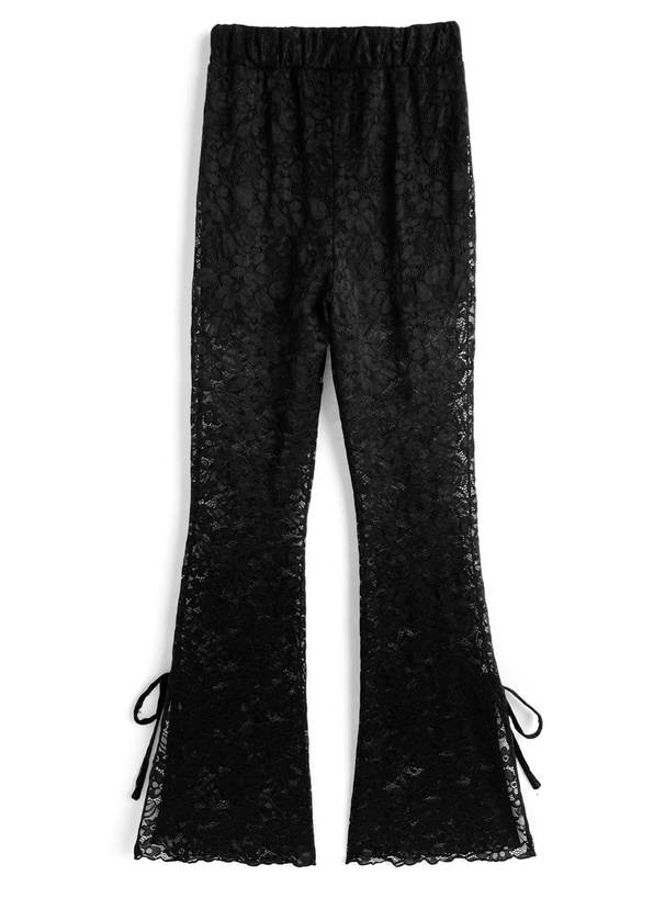 花柄レーススリットフレアパンツ
