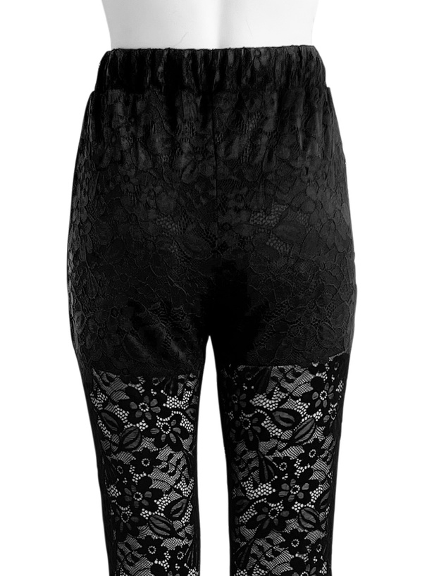 花柄レーススリットフレアパンツ