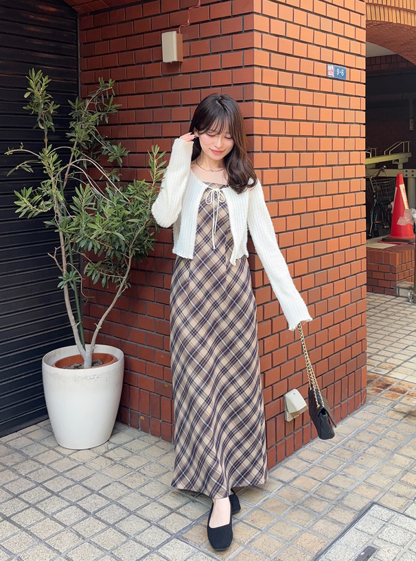 リボンシャギーカーディガン