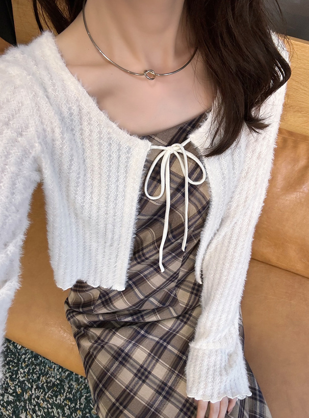 リボンシャギーカーディガン