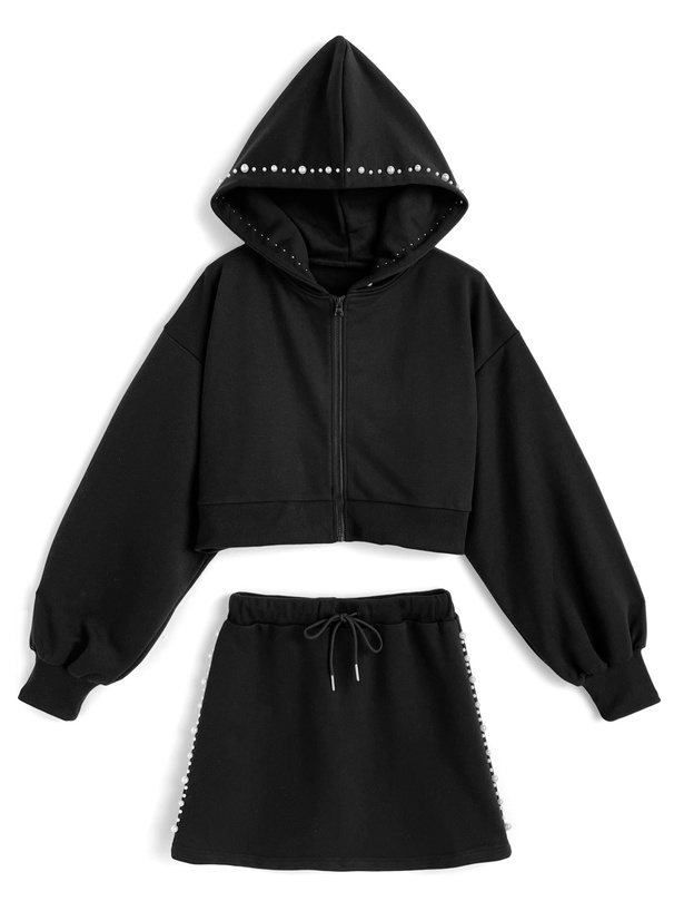 パールバーカー×インパン裏地付きミニスカートスウェットセットアップ