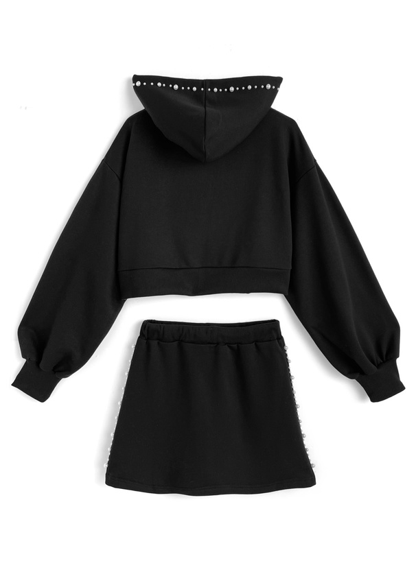 パールバーカー×インパン裏地付きミニスカートスウェットセットアップ