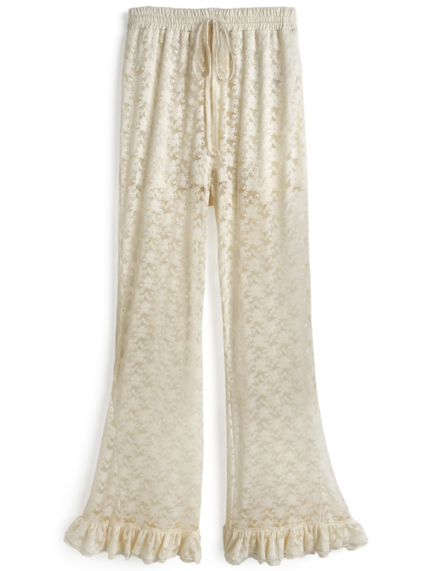 レースフリルフレアパンツ