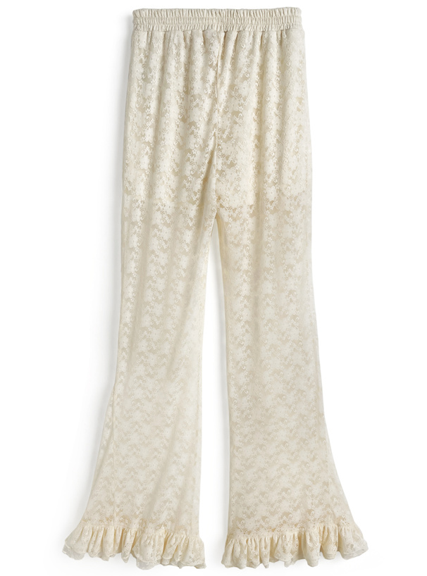 レースフリルフレアパンツ