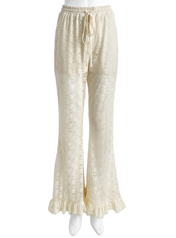 レースフリルフレアパンツ