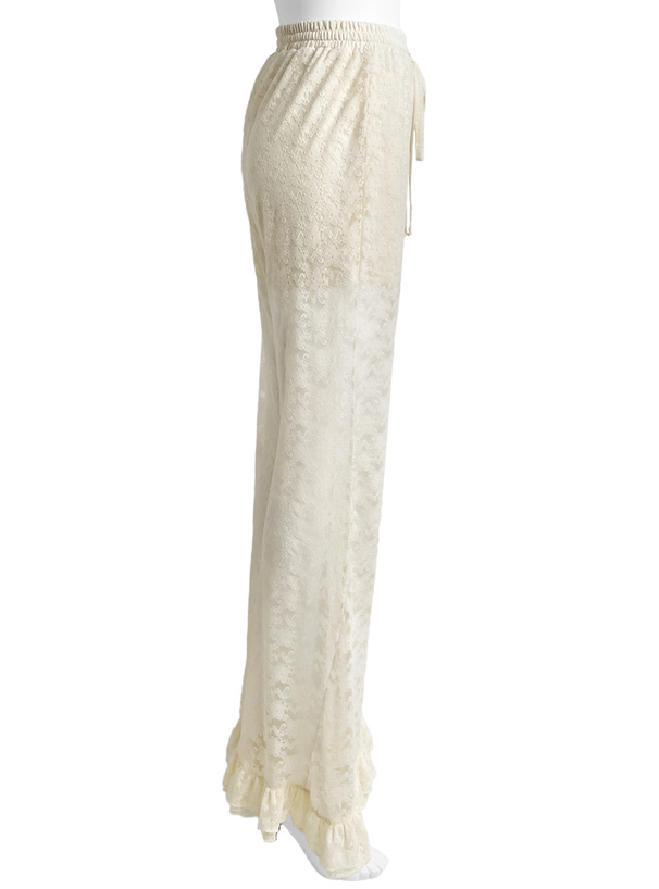 レースフリルフレアパンツ