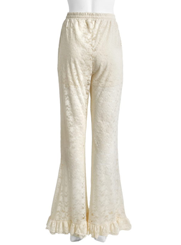レースフリルフレアパンツ