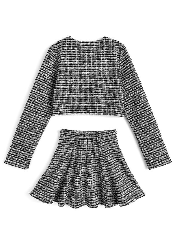 ツイードジャケット　フレアミニスカートSET ツイードジャケット×インパン裏地付きフレアミニスカート