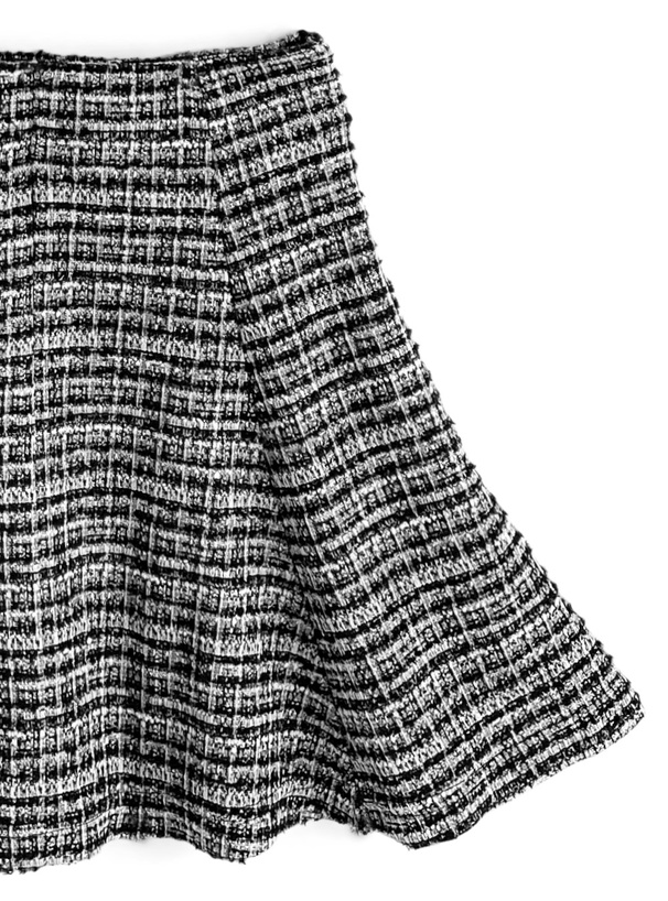 ツイードジャケット×インパン裏地付きフレアミニスカートセットアップ