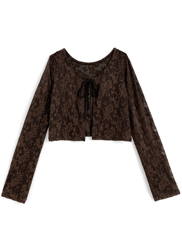 【サカイ】プリーツ切替 花柄 シアー カーディガン ドッキング 総柄 プリーツ sacai（サカイ） 22AW フラワープリーツドッキングウールカーディガン