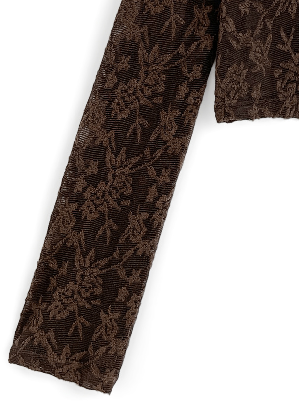 花柄シアーショート丈カーディガン