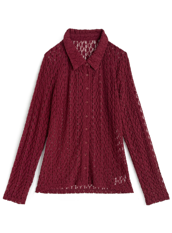 フラワーレースシャツ