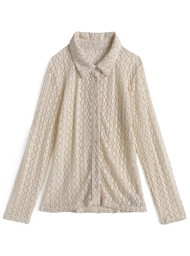 フラワーレースシャツ