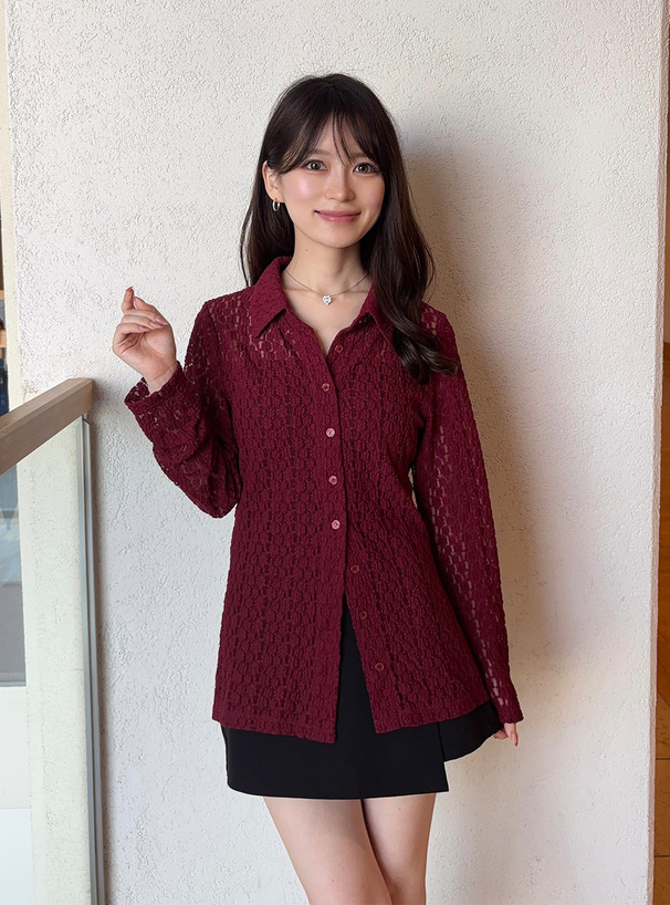 フラワーレースシャツ