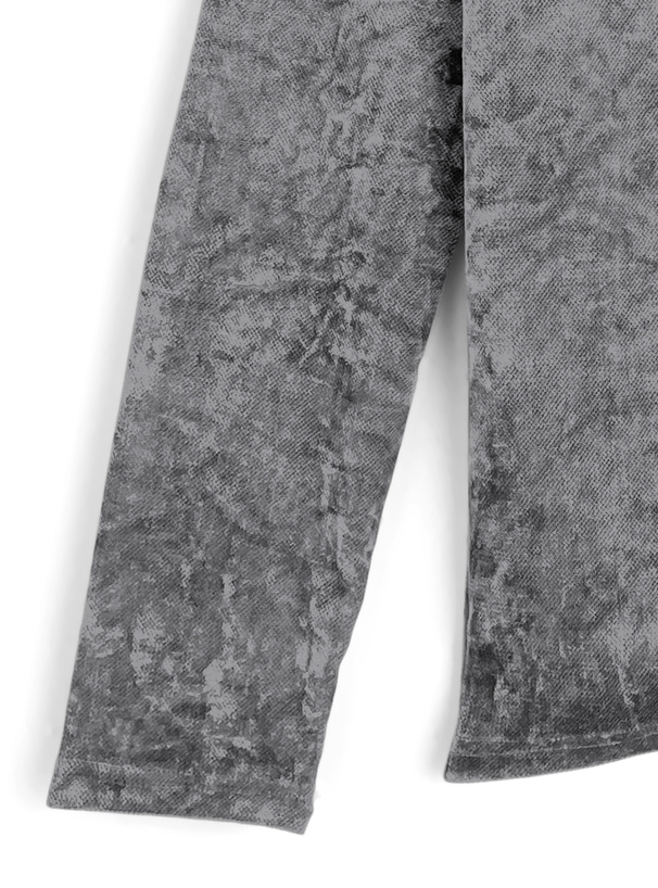 アシンメトリードロストシアーベロアトップス