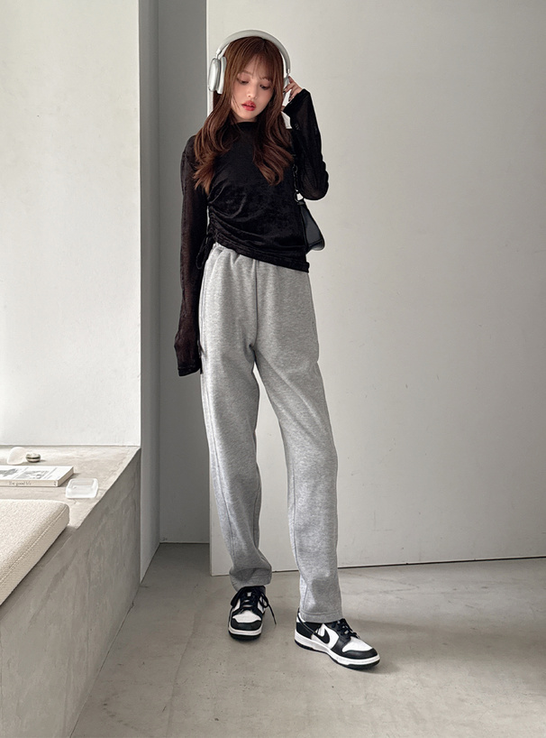 アシンメトリードロストシアーベロアトップス