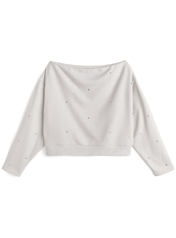 ラインストーンスウェットトップス