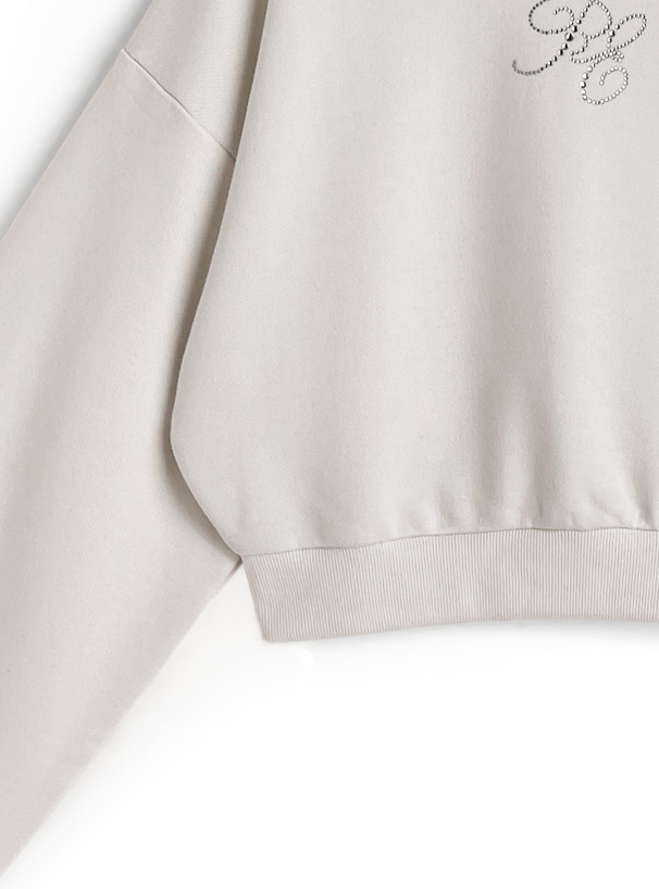 ラインストーンロゴスウェットトップス[sm354] | レディース