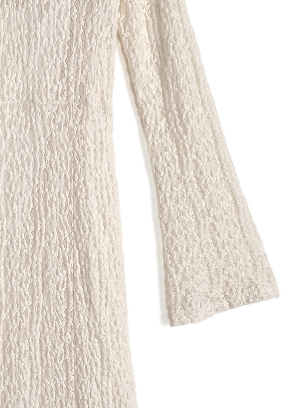 ぺチコート付きカットレースロングワンピース